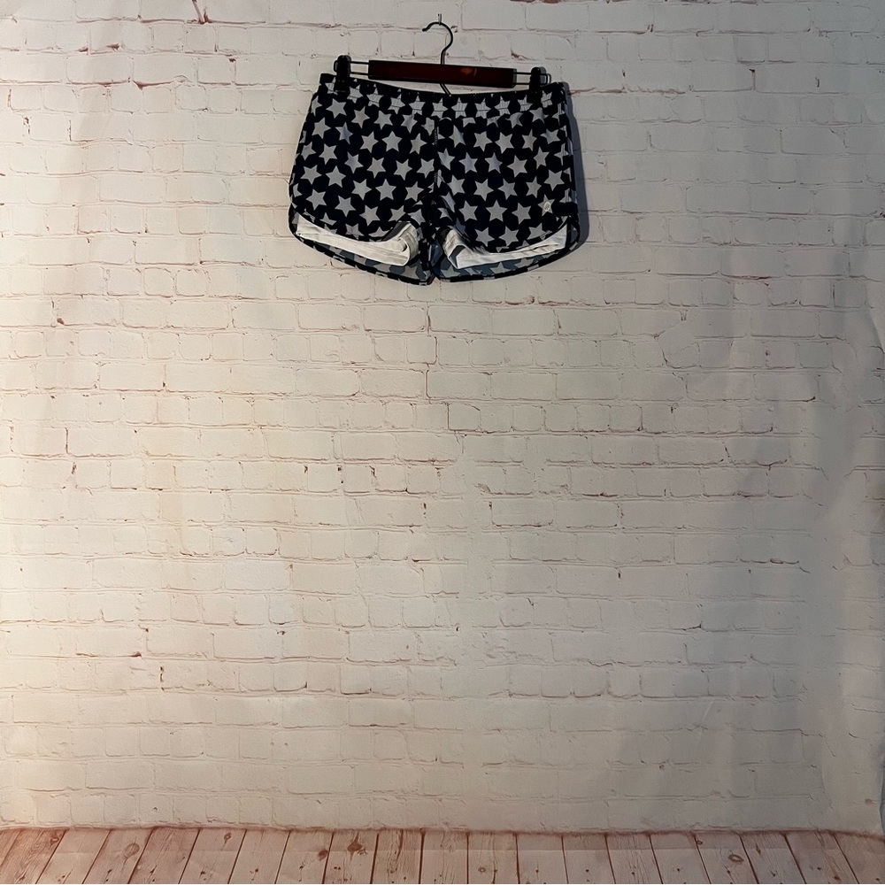 Senita Athletics Navy and White Star Americana 2-in-1 Shorts